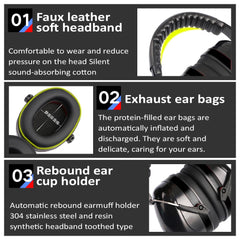 SYGA Children's Noise Reduction Reading Earmuffs, Head-Mounted Soundproof Earmuffs for Studying and Concentration (Black)
