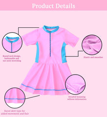 SYGA Cute Swimsuits for Little Princess Baby Girls XL-Size Perfect for Girls Age 7-8 Years Old (Pink)