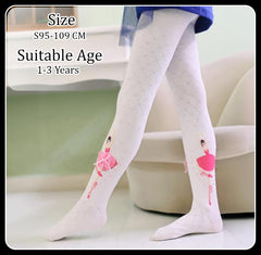 SYGA Girls Tights Ballet Dance Socks Cotton Pantyhose Leggings Solid Knitted Stockings Socks (110-120 CM, Black)