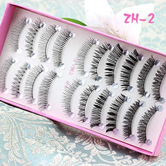 SYGA 10 Pairs False Eyelashes Faux Mink Lashes Natural Look Wispy Fake Eyelashe Fluffy Volume Long Thick Lashes Black