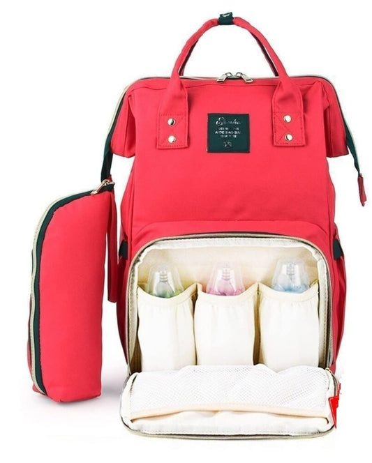 MOMISY NewBorn Babies Multipurpose Diaper Bags Mothers Maternity Bags for Travel (Red)
