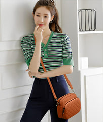 SYGA Women's Crossbody Bags,Single Shoulder Small Bags With Chex Design(Brown)