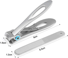 SYGA Large Nail Clippers for Thick Nails, Strong Toenail Clipper with Nail File Set, Heavy Duty Stainless Steel Nail Cutter with Metal Case for Men and Women