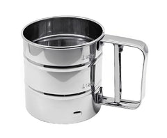 SYGA Baking Stainless Steel Shaker Sieve Cup Manual Flour Sifter with Measuring Scale Mark for Flour Icing Sugar