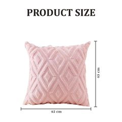 MOMISY Corduroy Cushion Throw Pillow Covers, Diamond, 45 x 45 cm, 18 x 18 inch (5, Pink5)