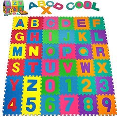 SYGA 26 Pcs EVA Foam Baby Play Mat of Alphabet Puzzle - Great for Kids to Learn and Play - Interlocking Puzzle Pieces (Assorted Color)