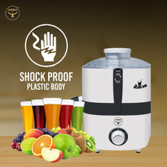 Starly Promax 500 Watts Juicer Mixer Grinder | Stainless Steel Blades | Shockproof Body with Overload Protection | Safety Locks | Fresh Fruit & Vegetable Juice in Seconds | 2-Year Warranty (White)