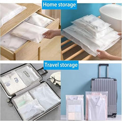 GREENTWISH Polyethylene Frosted Zipper Bag|Travel Bag For Shoes Cosmetics Jewellery Toiletries School Trip|Resealable|LDPE Zip Lock Space Saver Bags with Air Vent Hole (Pack of 30), Transparent