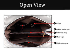 SYGA Women's Large Capacity Casual Crossbody Bag, One Shoulder Strap, Pu Leather Handbags(Off-white)