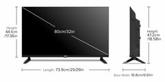 VW 80 cm (32 inches) Pro Series HD Ready Smart QLED Google TV VW32GQ1