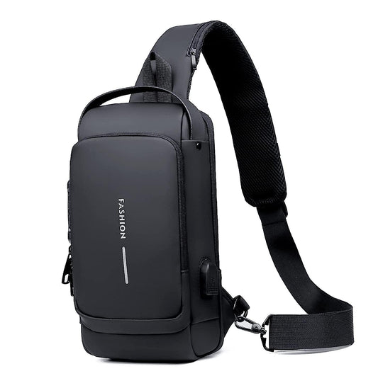 SYGA Men & Women Motorcycle Bag Code Anti-Theft Chest Bag Men's Bag Shoulder Bag Sports Waist Bag Casual(Black)