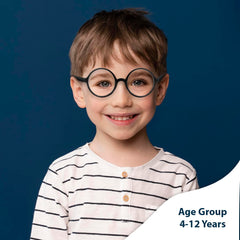 SYGA Children's Glasses Silicone Eye Protection Flat Glasses Suitable For 4-12 Years old(Blue frame yellow legs)