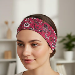 MOMISY 3Pcs Headbands for Women Yoga Running Sports Workout Hiking Hairband Elastic Non Slip Sweat Soft Hair Fashion Bands for Girls- Blue White, Dark Pink, Grey