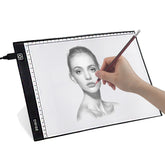 Dwise A4 Size LED Lighted Drawing Tracing Board 3 Adjustable Brightness Touch Button with Scale Measurements