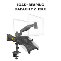 SYGA NB H180-FP Dual Monitor Desk Mount, 22-32 Inches, 2-12KG Load Capacity, Black