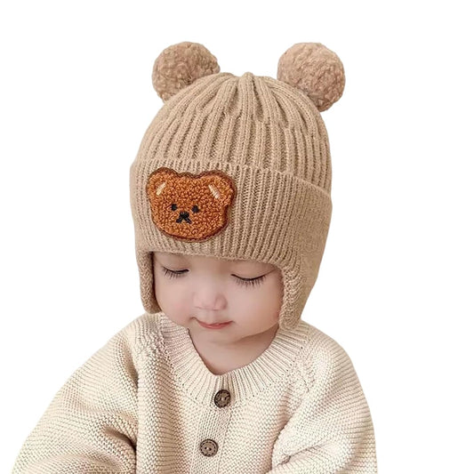 SYGA Winter Warm Ear Protection Knitted Cute Pompom Baby Hat (2-6Year)