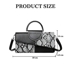 MOMISY Crocodile Pattern Hand Bag PU Leather Shoulder Bags for Women with Detachable and Adjustable Shoulder Strap Handbags for Girls (BlackWhite)