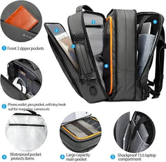 Red Lemon Titan Ultrafit Plus Bange Series 15.6-inch Laptop Bags Backpacks for Men and Women 45L Outdoor and Camping 3in1 Office Bags,Travelling,Backpack (With Bottle Holder), Black