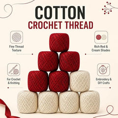 Crochet Cotton Thread Yarn Combo, 10 Rolls for Knitting, Crochet, Embroidery and Craft Making, Soft Decorative Thread for Handmade DIY Projects, Yellow & Green