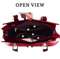 SYGA Leather Hand-Held Crocodile Pattern Women's Bag Single-Slant Handbag(BURGUNDY)