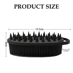 MOMISY Ultra Soft 2-in-1 Body & Shampoo Brush, Exfoliating Silicone Bath Scrubber, Premium Silicone Loofah, Scalp Massager (Black)