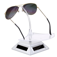 SYGA Solar Rotary Display Phone Watch Jewelry Stand Glasses Frame Stand Digital Display Stand Light Energy Automatic 360 Turntable (Watch Black)