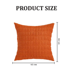 MOMISY Corduroy Cushion Throw Pillow Covers Pink 45 x 45cm, 18x18 inch (5, Orange)
