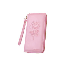 SYGA Women's , Zip-Around Wallet with Rose Flower Pattern, Card and Coin Holder