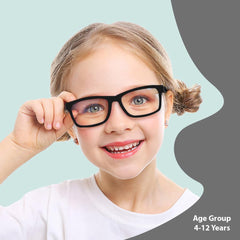 SYGA Children's Anti-Blue Light Goggles Soft Silicone Eye Protection Baby Flat Mirror Frame 4-12 years old (Blue frame yellow legs)
