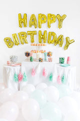 SYGA 16 Inch Happy Birthday Foil Balloon Set Party Decorantion Blue Star Aluminum Letter, 13 Pieces