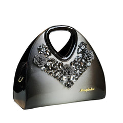 SYGA Women's Gradient Dumpling Bag – Soft Diamond-Embellished Handbag with Zipper Closure – Elegant Daily Shoulder Purse