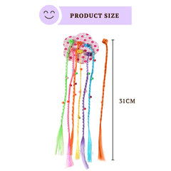SYGA Girls Braided Wigs, Colorful Hair Accessories, Braided Hair Clips(Gripper beads Flowers)