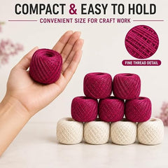 Crochet Cotton Thread Yarn Combo, 10 Rolls for Knitting, Crochet, Embroidery and Craft Making, Soft Decorative Thread for Handmade DIY Projects, Yellow & Green