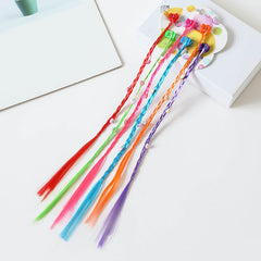 SYGA Girls Braided Wigs, Colorful Hair Accessories, Braided Hair Clips (Gripper beaded heart)