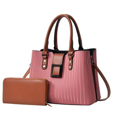 SYGA Pack of 2 Women's Handbag and Clutch Set, Shoulder Bag with Matching Wallet | Macaron-Inspired Stylish Daily Tote