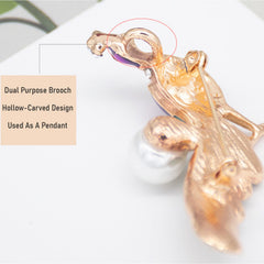 SYGA Brooch Peacock Pin Fashion Crystal Rhinestone Jewellery Pin Vintage Accessories Decoration Clothing Bouquet Brooches for Bridal Women Girl (Peacock)