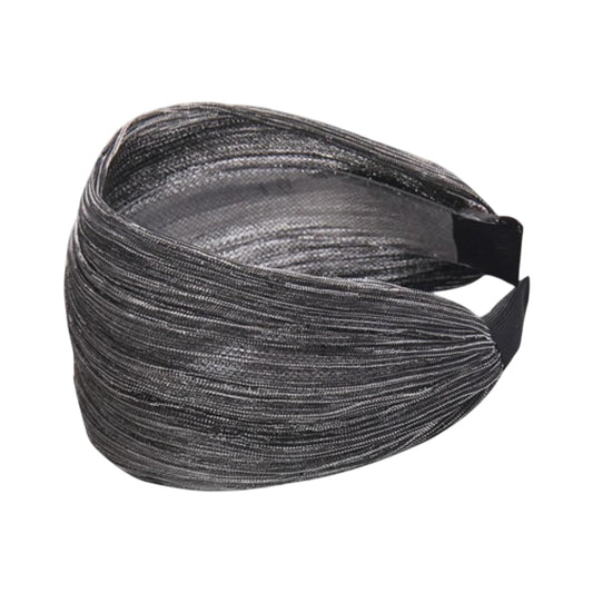 MOMISY Workout Hair Bands | Sweat-Proof Your Gym Fitness Soft Wide Head Band Running Yoga Sports Bandana for Girls Women (Silver Grey, Free)