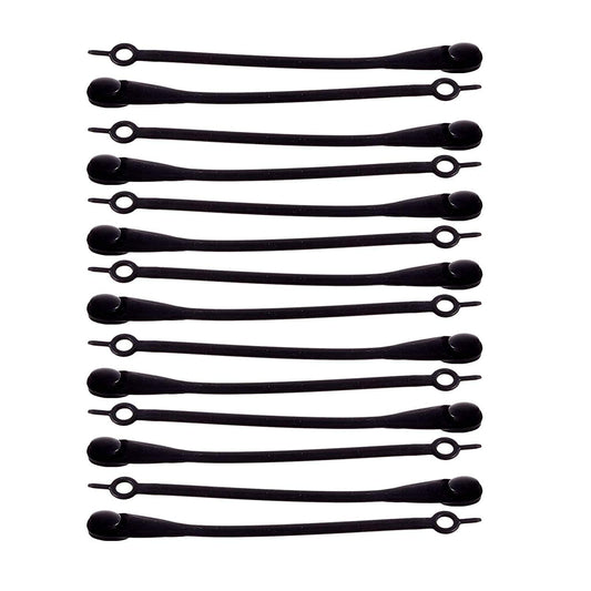 MOMISY Elastic Shoelaces Stretchy Silicone Elastic Special No Tie Shoe Laces for Children and Adults Lazy Tieless Suitable for All Shoes-Black, 14Pcs