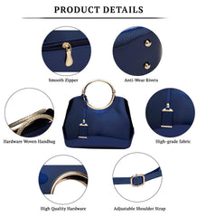SYGA Leather Glossy Women's Bag Bride Wedding Handbag Women's One Shoulder Crossbody Stylish Bag(BLUE)