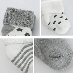 MOMISY 5 Pairs Baby Girl Boys Tube Socks Toddlers Infant Solid Color Boat Spring and Autumn Socks Stretch Baby Socks (Grey, 0 year to 1 year)