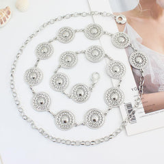 SYGA Adjustable Waist Chain For Women's Metal Chain With Dress Sweater Decorative Waist Chain(Silver)
