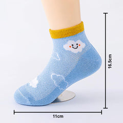 SYGA 5 Pairs Baby Girl & Baby Boy Socks, Toddlers Infant Cotton Stretch Crew Socks with Cloud Design, Suitable for 9 Months to 2 Years baby