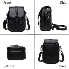 SYGA Women's Small Square Bag Letter Versatile Shoulder Bag Western Style Crossbody Mini Mobile Phone Bag(Black)