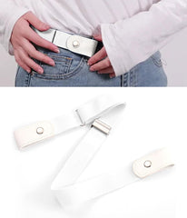 SYGA Jeans Belt Elastic Women's Punch-Free Decoration buckle Style Lazy Belt