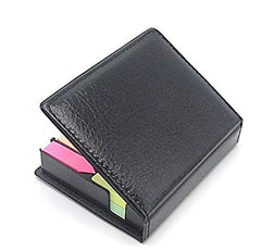 SYGA Colored Sticky Note Bundle Set, Mini Rectangular Notes and Index Flags Organizer, with Two Year Calendar. Black Leather Look Design Holder