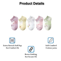 MOMISY 5 PairTube Ankle Socks for Toddlers Infant s Baby Girl Boys Kids (IN, Age, 6 Years, 8 Years, ThinAnimal)