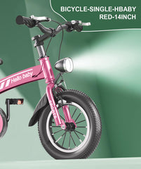 SYGA Children's Bicycle for 3-6 Years Old Baby Children's Light Bicycle (14 INCH, RED)