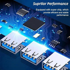 Sounce 4-Port USB 3.0 Hub for PC – High-Speed Aluminum USB Hub Compatible with PC, MacBook, Mac Pro, Mac mini, iMac, Surface Pro, and XPS. 4-Port High Speed USB Hub with Aluminium Shell