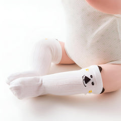 MOMISY 3 Pairs of Baby Kids Children Anti Skid Sleep Spring Winter And Autumn Combed Cotton Long Tube Knee-High Socks (IN, Age, 12 Months, 3 Years, Brown White Grey)
