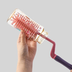 SYGA 3 Pcs Silicone Baby Bottle Brush Set, 360? Rotating Long Handle Water Bottle Cleaner Brush, Teat & Straw Brush Cleaning Cup Brush for Baby Bottles Plastic Bottles Glass Bottles Straws - Pink